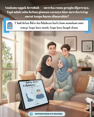 ayah, ibu, dan 2 anak remaja sedang mengobrol bersama
